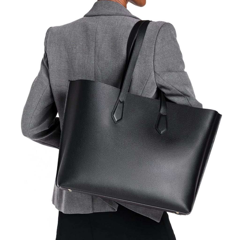 Grain Leather Commuter Tote Bag