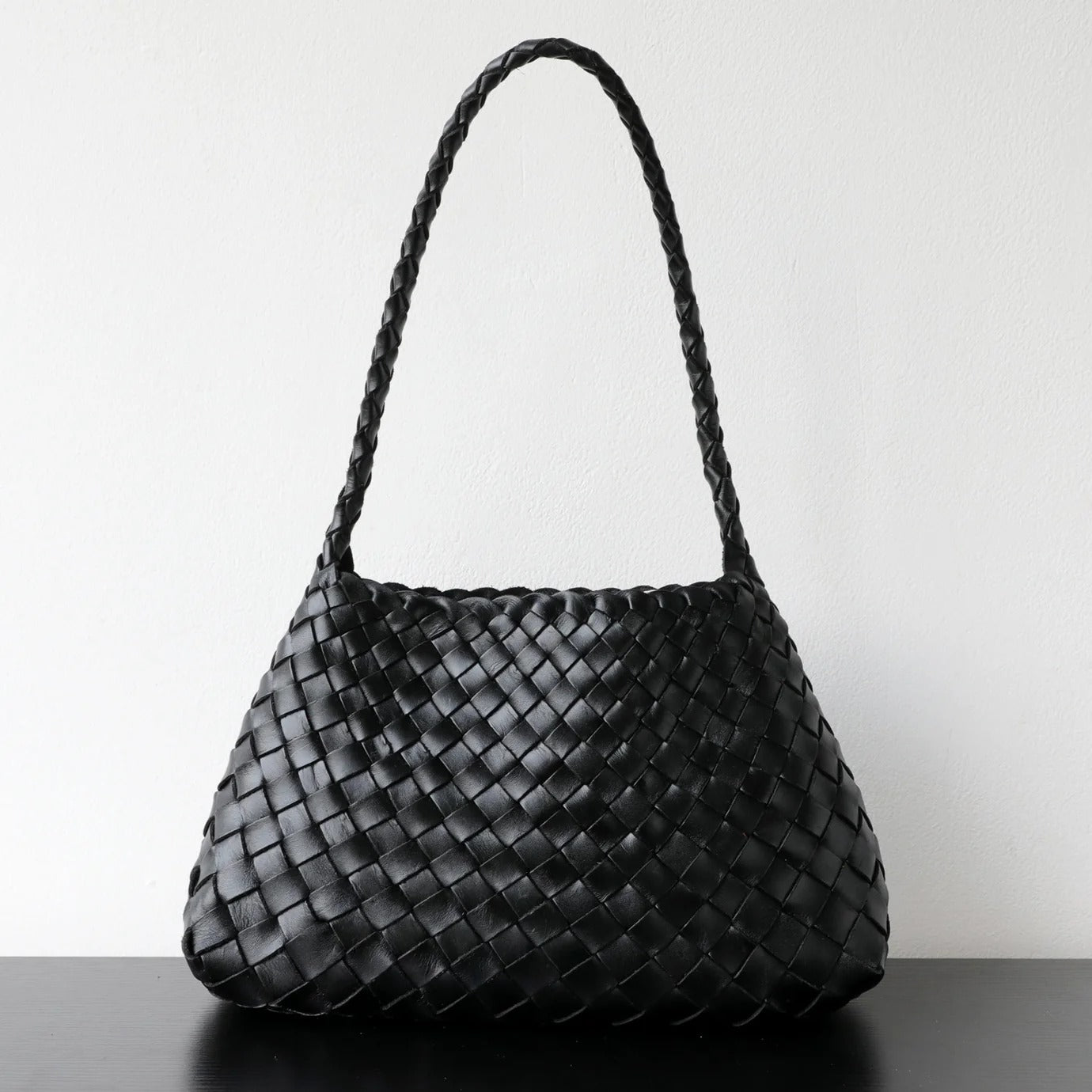 Hand Woven Cowhide Shoulder Tote Bag
