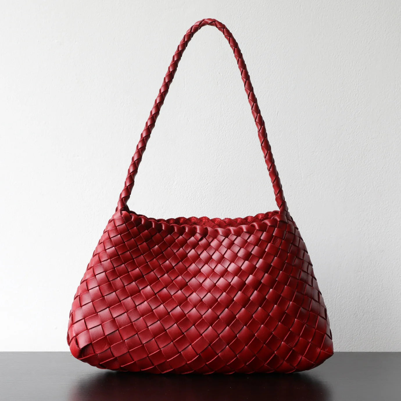 Hand Woven Cowhide Shoulder Tote Bag