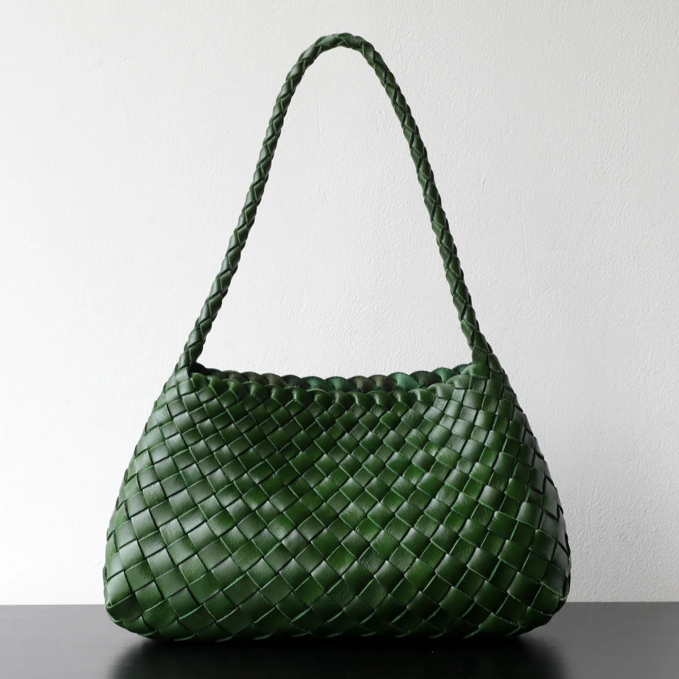 Hand Woven Cowhide Shoulder Tote Bag