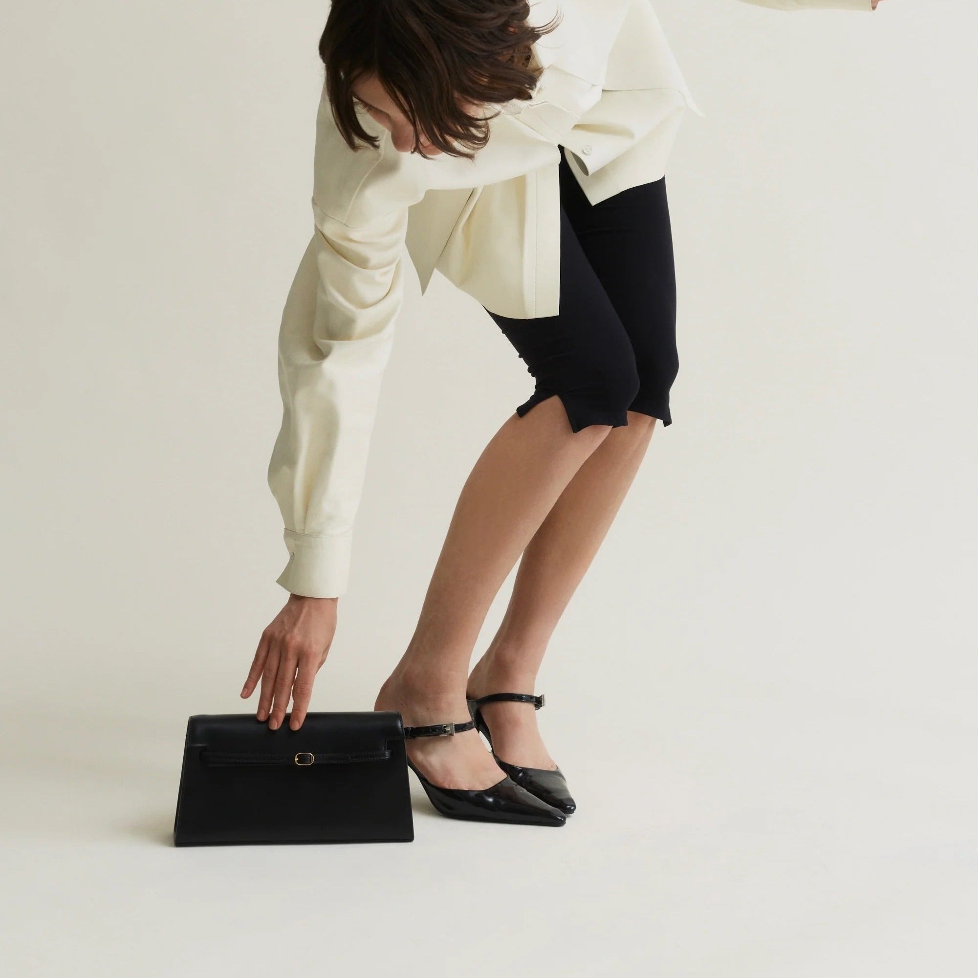Leather Baguette Underarm Bag