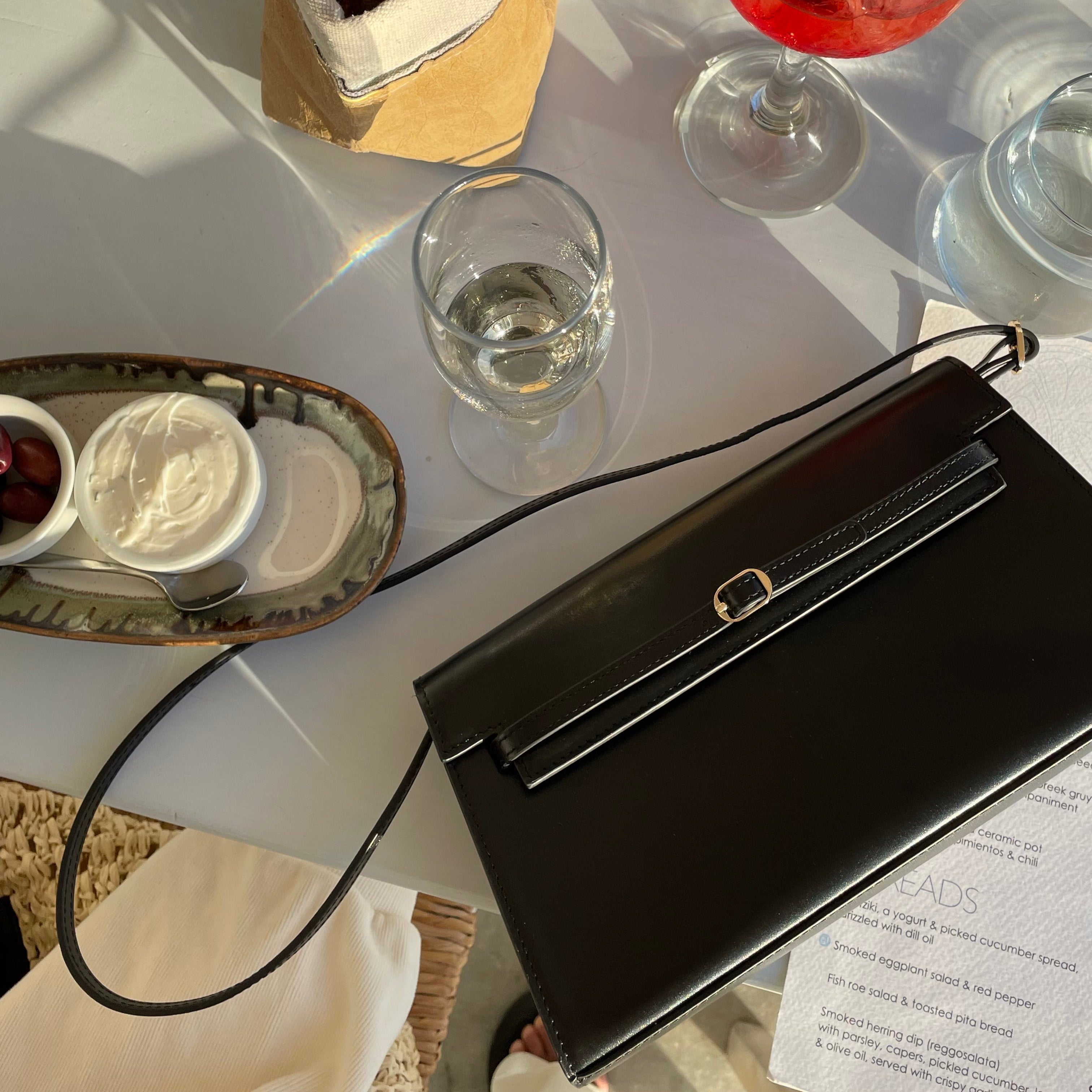 Leather Baguette Underarm Bag