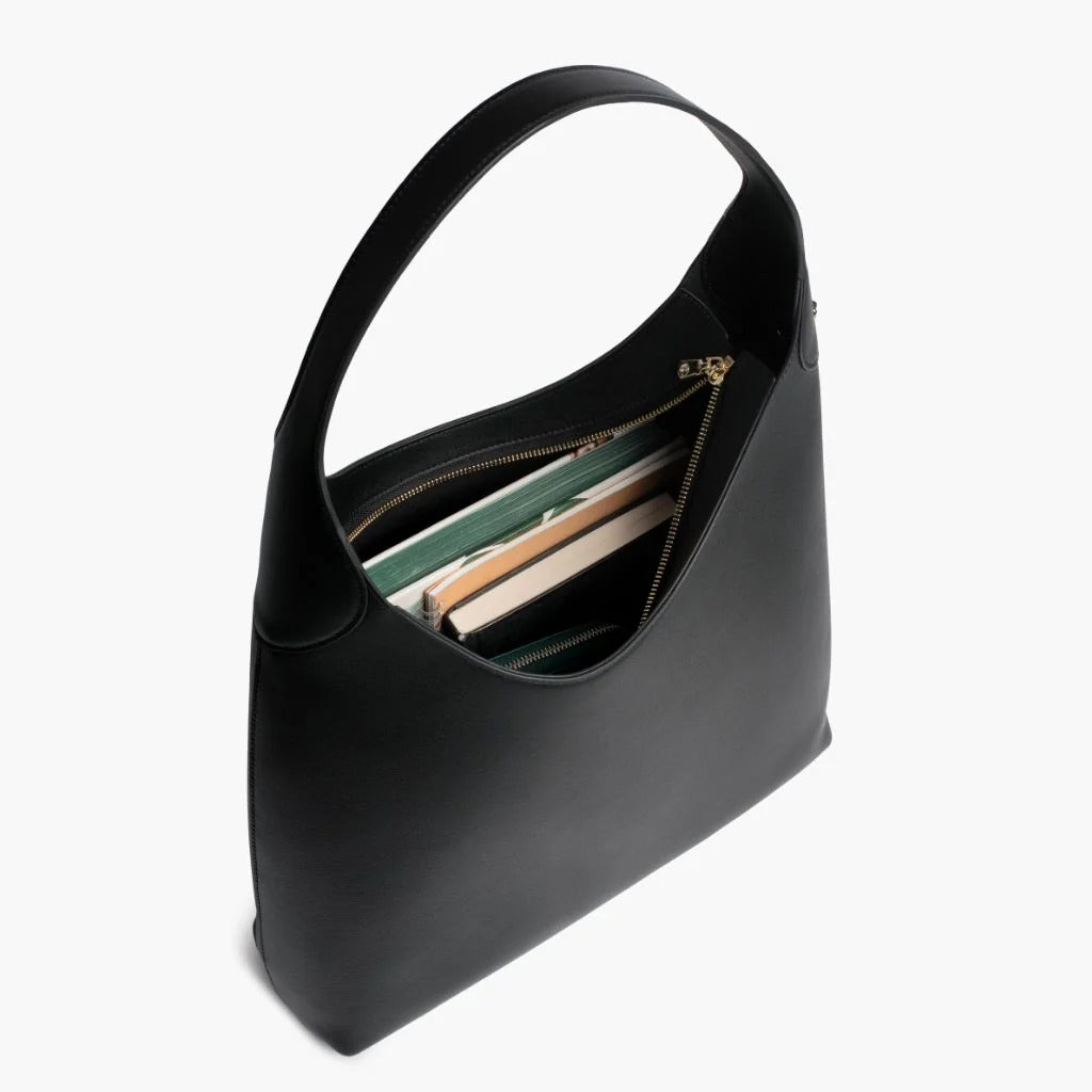 Minimalist Smooth Cowhide Underarm Tote Bag