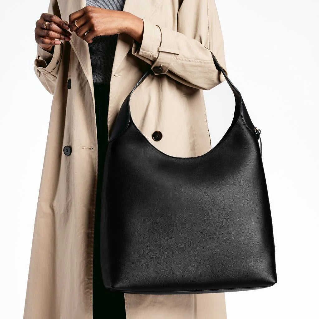 Minimalist Smooth Cowhide Underarm Tote Bag