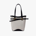 Patchwork Leather Drawstring Bucket Tote Bag