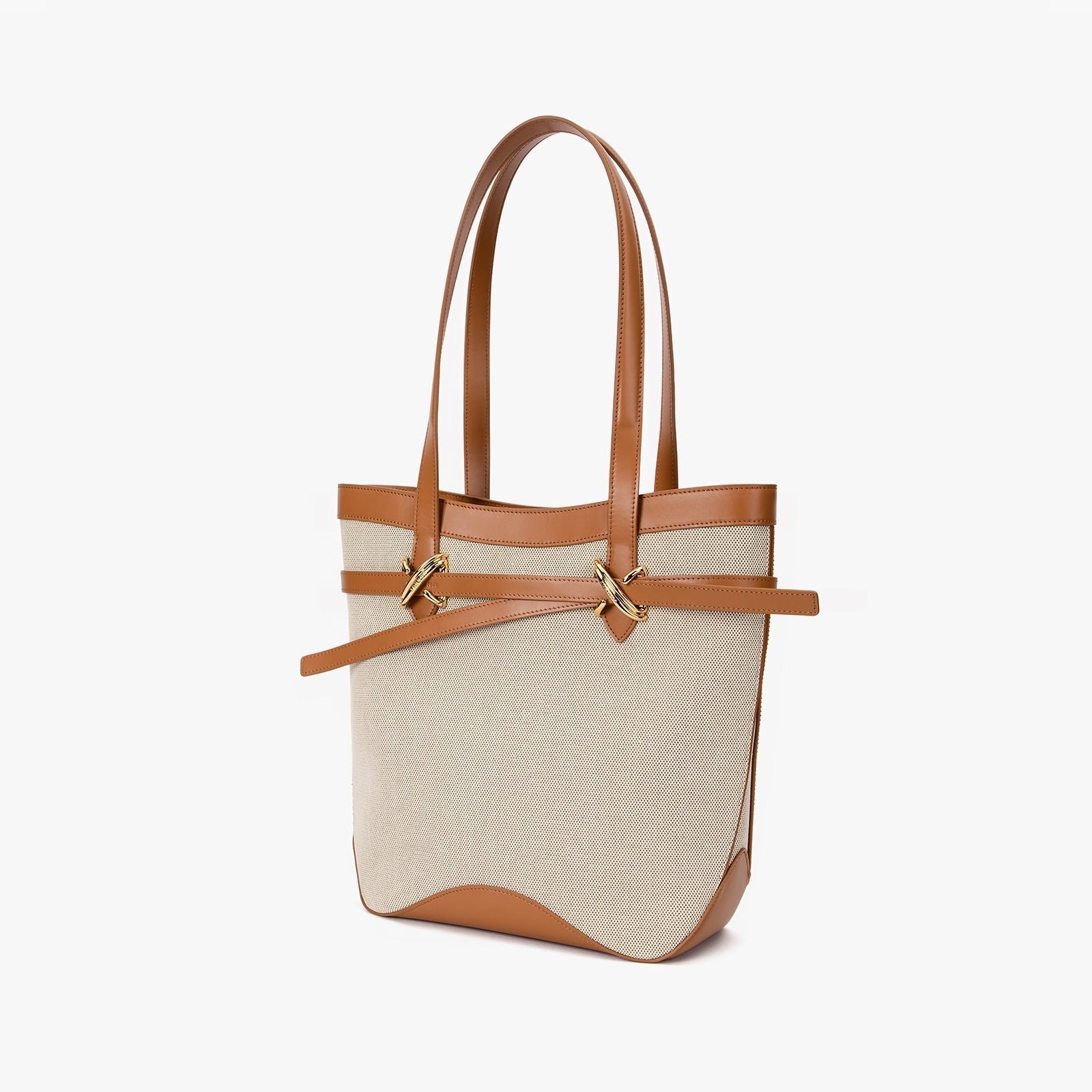Patchwork Leather Drawstring Bucket Tote Bag