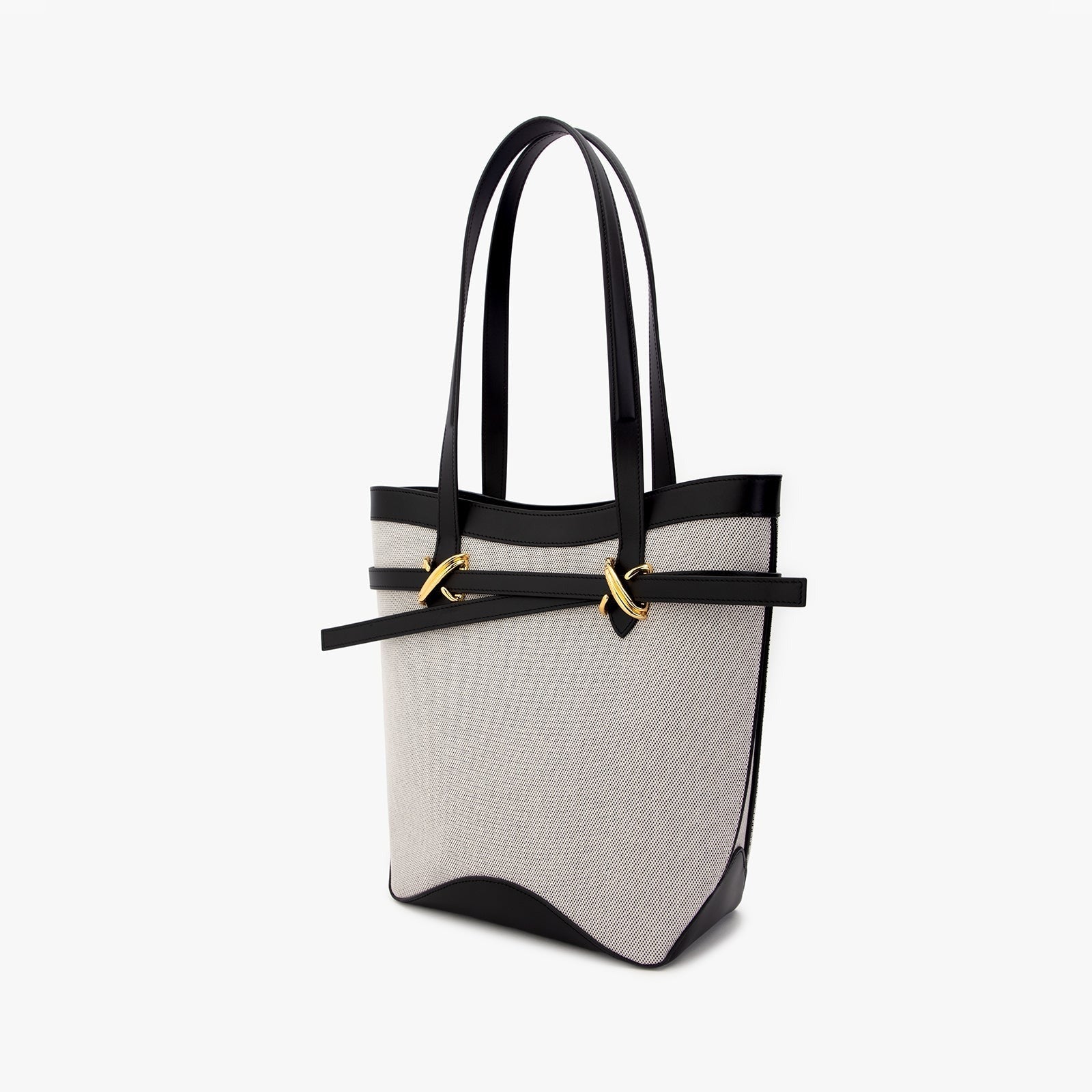 Patchwork Leather Drawstring Bucket Tote Bag