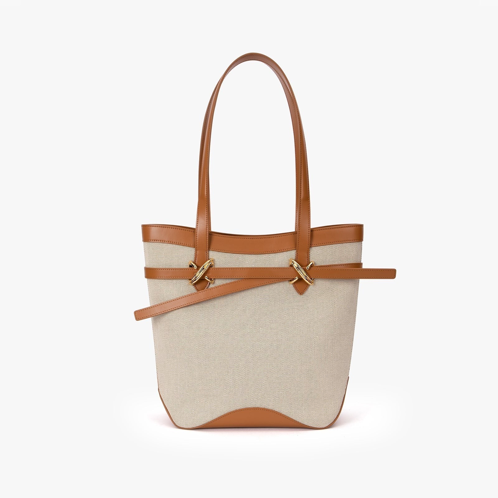 Patchwork Leather Drawstring Bucket Tote Bag