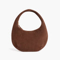 Retro Suede Cowhide Crescent Shaped Underarm Bag