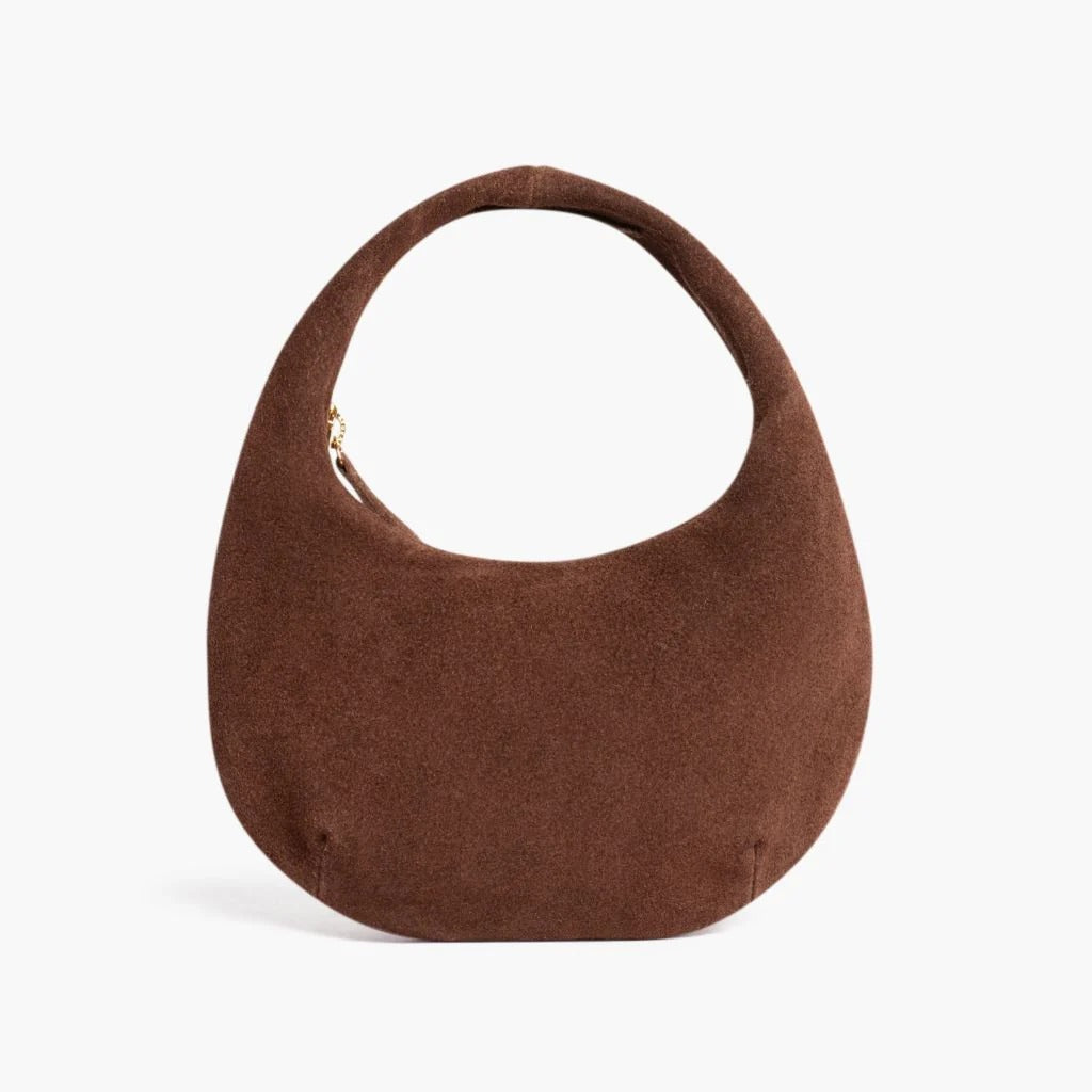 Retro Suede Cowhide Crescent Shaped Underarm Bag
