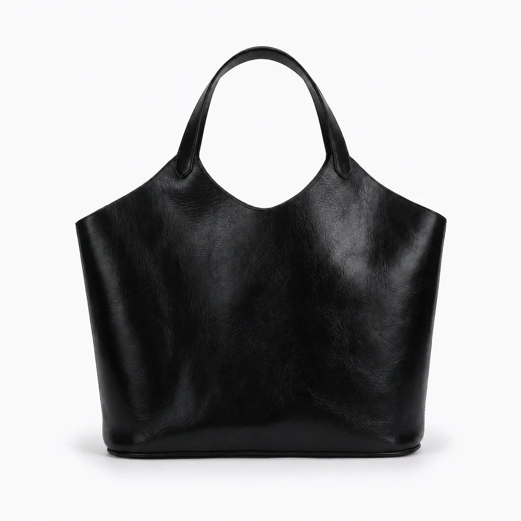Vintage Oil Waxed Cowhide Large Capacity Tote Handbag