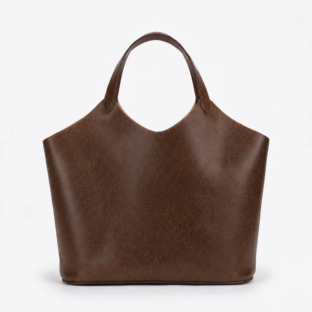 Vintage Oil Waxed Cowhide Large Capacity Tote Handbag