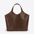 Vintage Oil Waxed Cowhide Large Capacity Tote Handbag