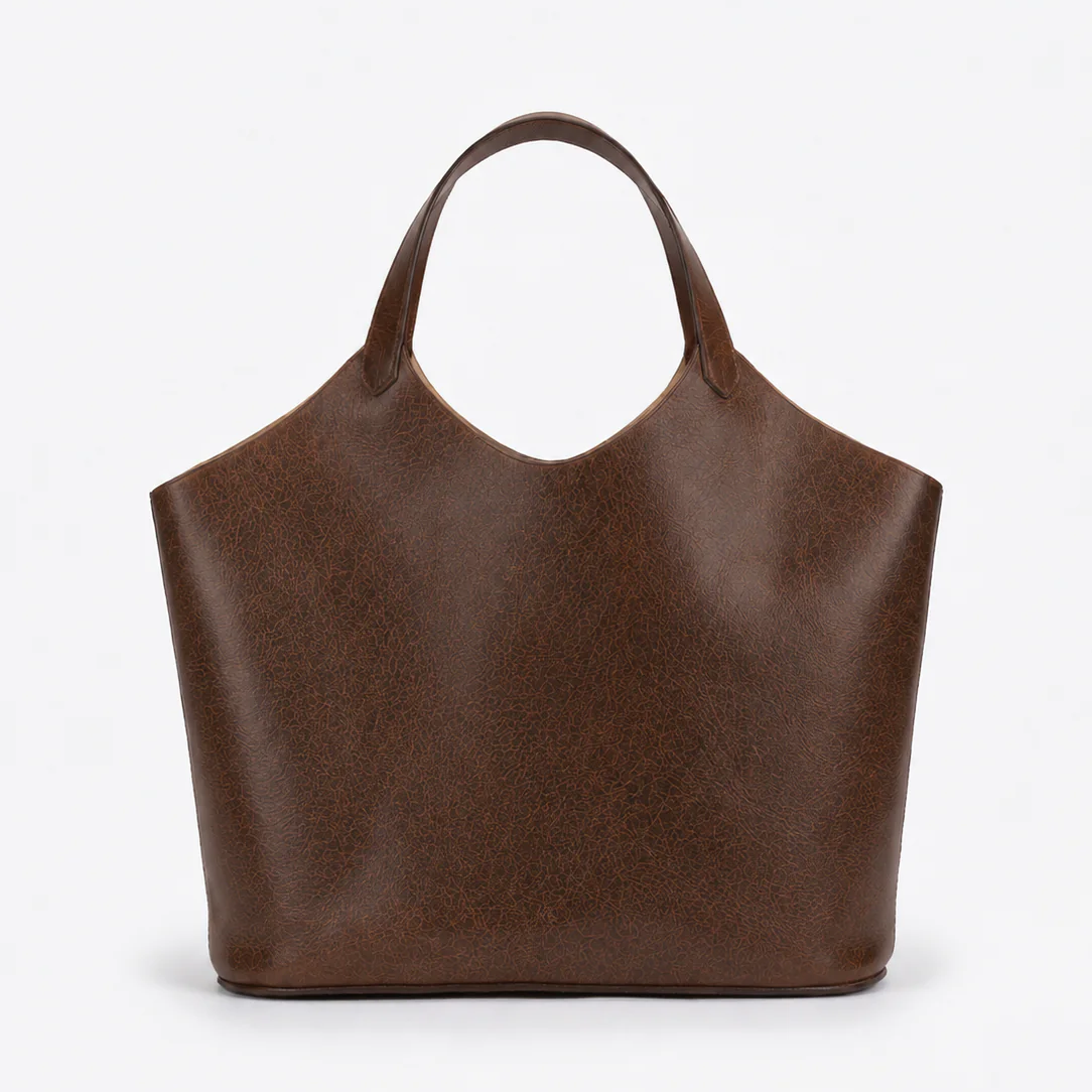 Vintage Oil Waxed Cowhide Large Capacity Tote Handbag