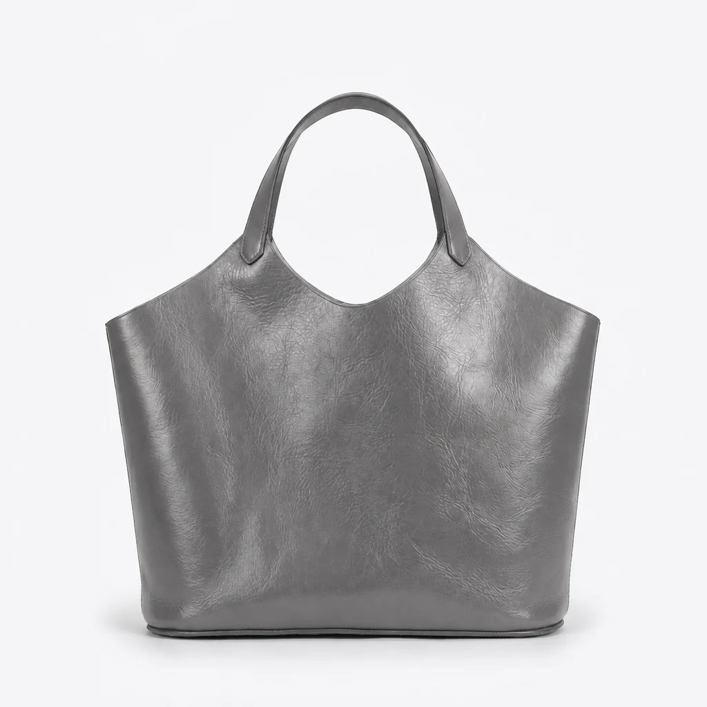 Vintage Oil Waxed Cowhide Large Capacity Tote Handbag